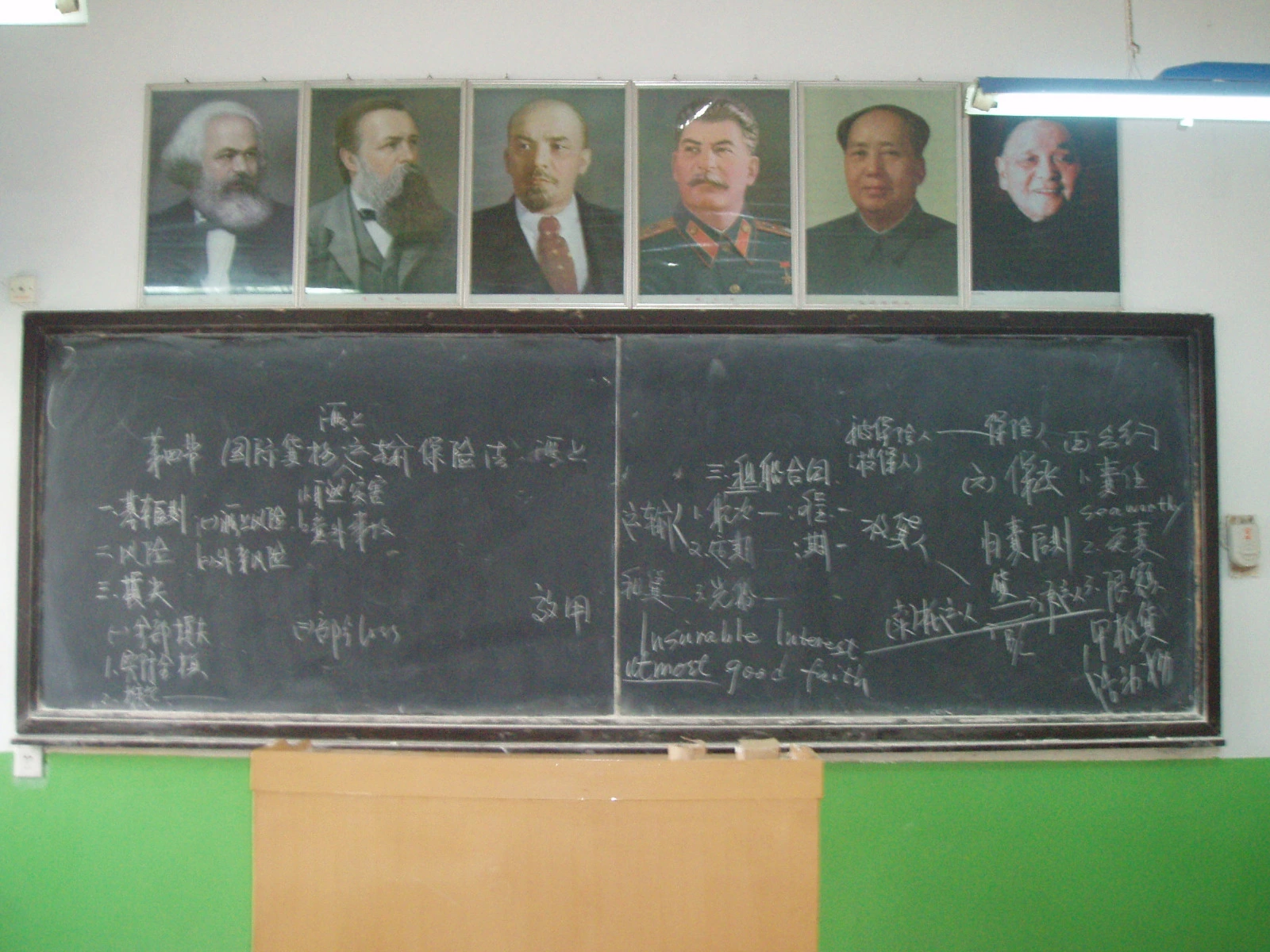 Keith Lamb's classroom in 2005 - note the unique progression of 'great teachers'